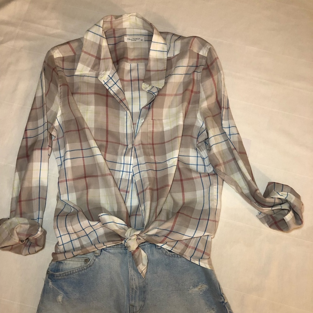 Equipment Femme long sleeve plaid shirt- brand new
